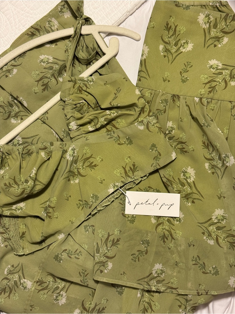 Petal & Pup Olive Floral Skirt Set Dorothy Two Piece Sage Botánica